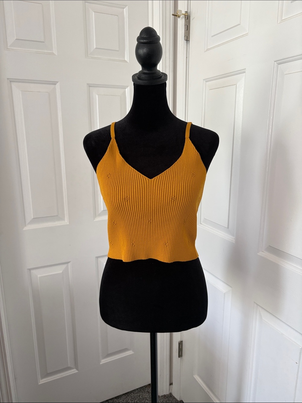 Mittoshop orange ribbed knit bralette top